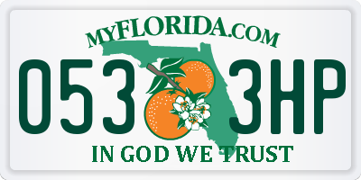FL license plate 0533HP