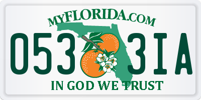 FL license plate 0533IA