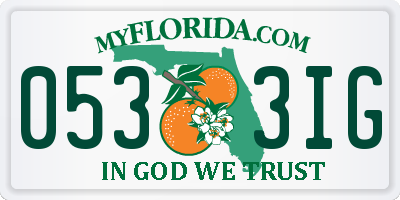 FL license plate 0533IG