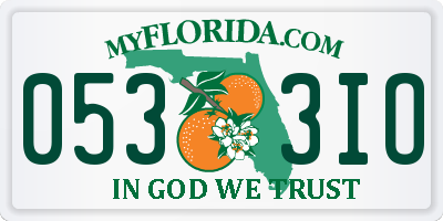 FL license plate 0533IO