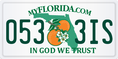 FL license plate 0533IS