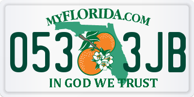 FL license plate 0533JB