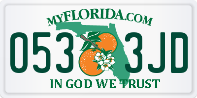 FL license plate 0533JD
