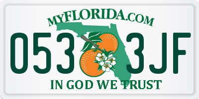 FL license plate 0533JF