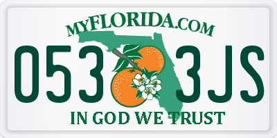 FL license plate 0533JS