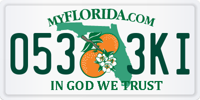 FL license plate 0533KI