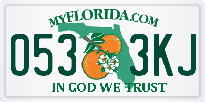 FL license plate 0533KJ