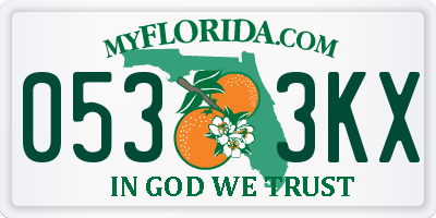FL license plate 0533KX