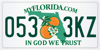 FL license plate 0533KZ