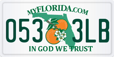 FL license plate 0533LB