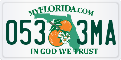 FL license plate 0533MA