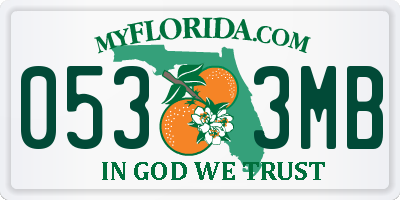 FL license plate 0533MB