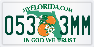 FL license plate 0533MM