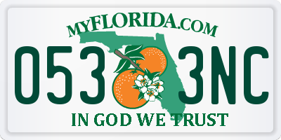 FL license plate 0533NC