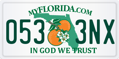 FL license plate 0533NX