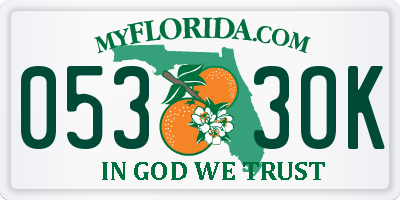 FL license plate 0533OK
