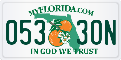 FL license plate 0533ON