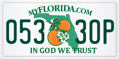 FL license plate 0533OP