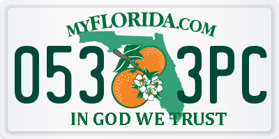 FL license plate 0533PC