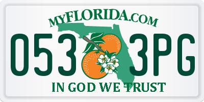 FL license plate 0533PG