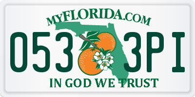 FL license plate 0533PI
