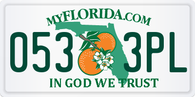 FL license plate 0533PL