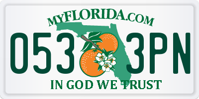 FL license plate 0533PN