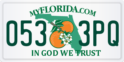 FL license plate 0533PQ