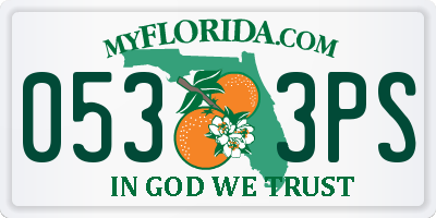 FL license plate 0533PS