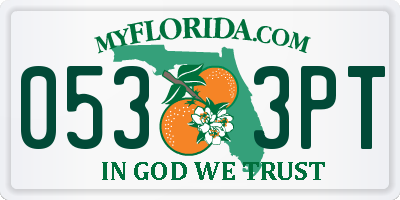 FL license plate 0533PT