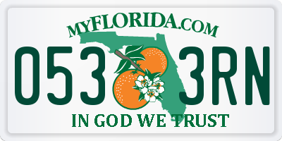 FL license plate 0533RN