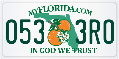 FL license plate 0533RO
