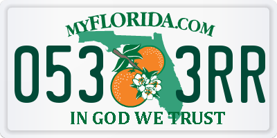 FL license plate 0533RR