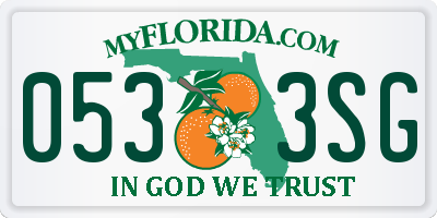 FL license plate 0533SG