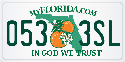FL license plate 0533SL