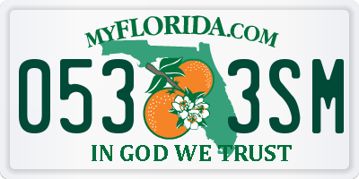 FL license plate 0533SM