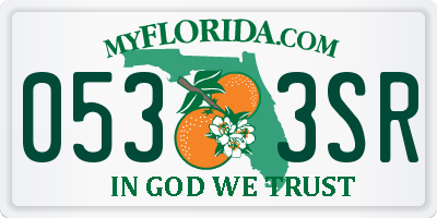 FL license plate 0533SR