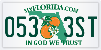 FL license plate 0533ST
