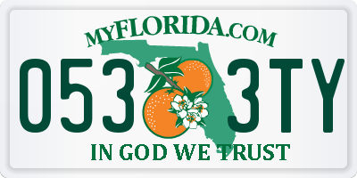 FL license plate 0533TY