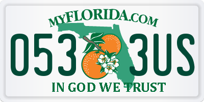 FL license plate 0533US