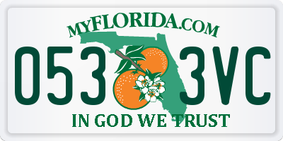 FL license plate 0533VC