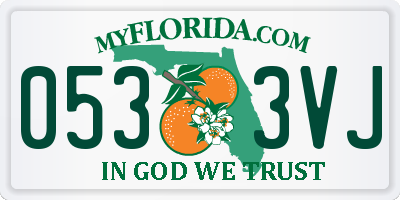 FL license plate 0533VJ