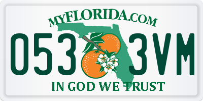 FL license plate 0533VM