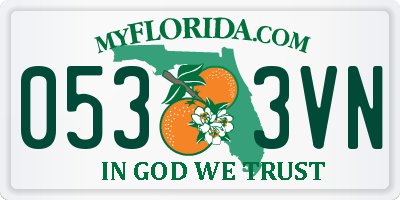 FL license plate 0533VN