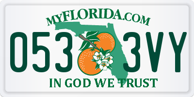 FL license plate 0533VY
