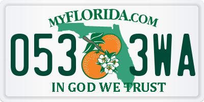 FL license plate 0533WA