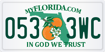 FL license plate 0533WC