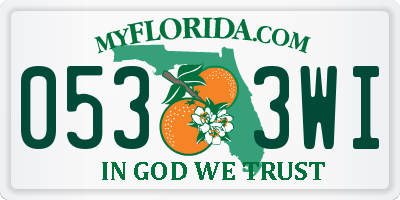 FL license plate 0533WI