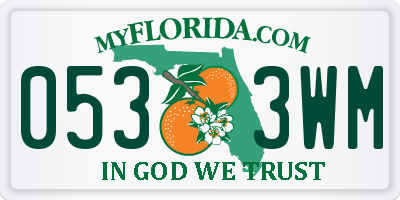 FL license plate 0533WM