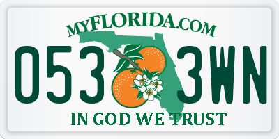 FL license plate 0533WN